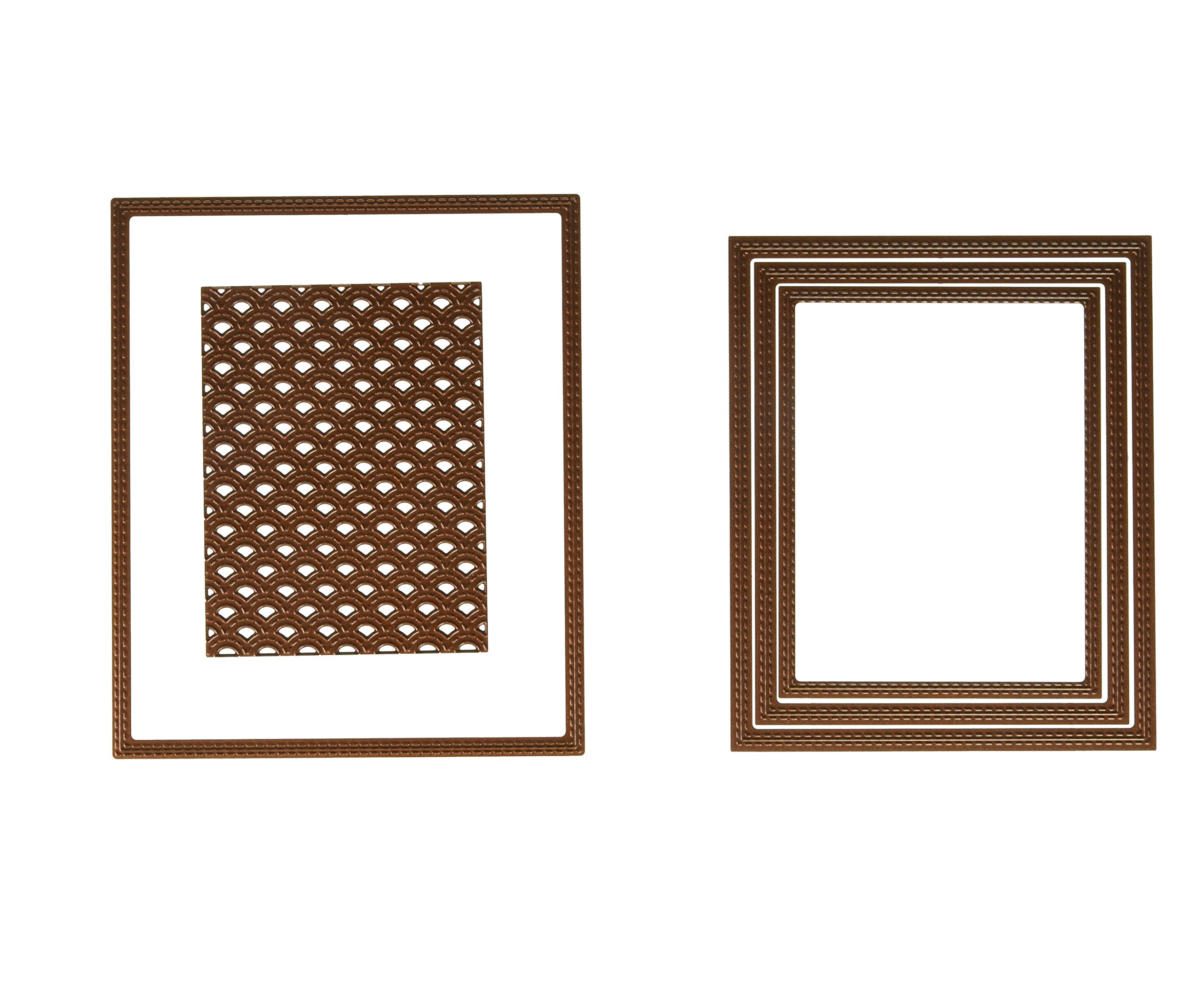 Sue Wilson Shadow Boxes Collection Scalloped Lattice Frames-Set B, Metal, 18.5 x 15.5 cm