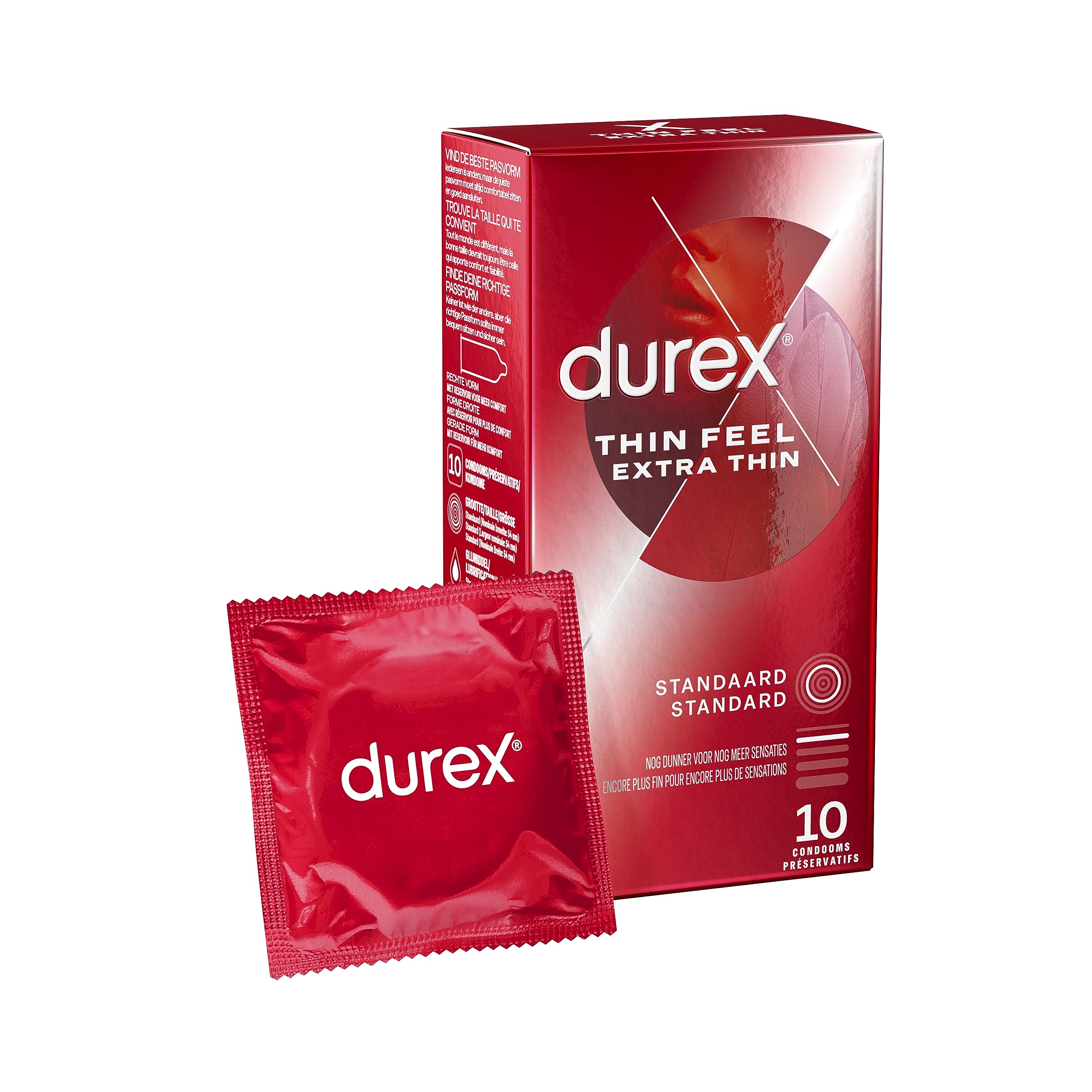 Durex Thin Feel Extra Thin, 10 Condoms, 42 g