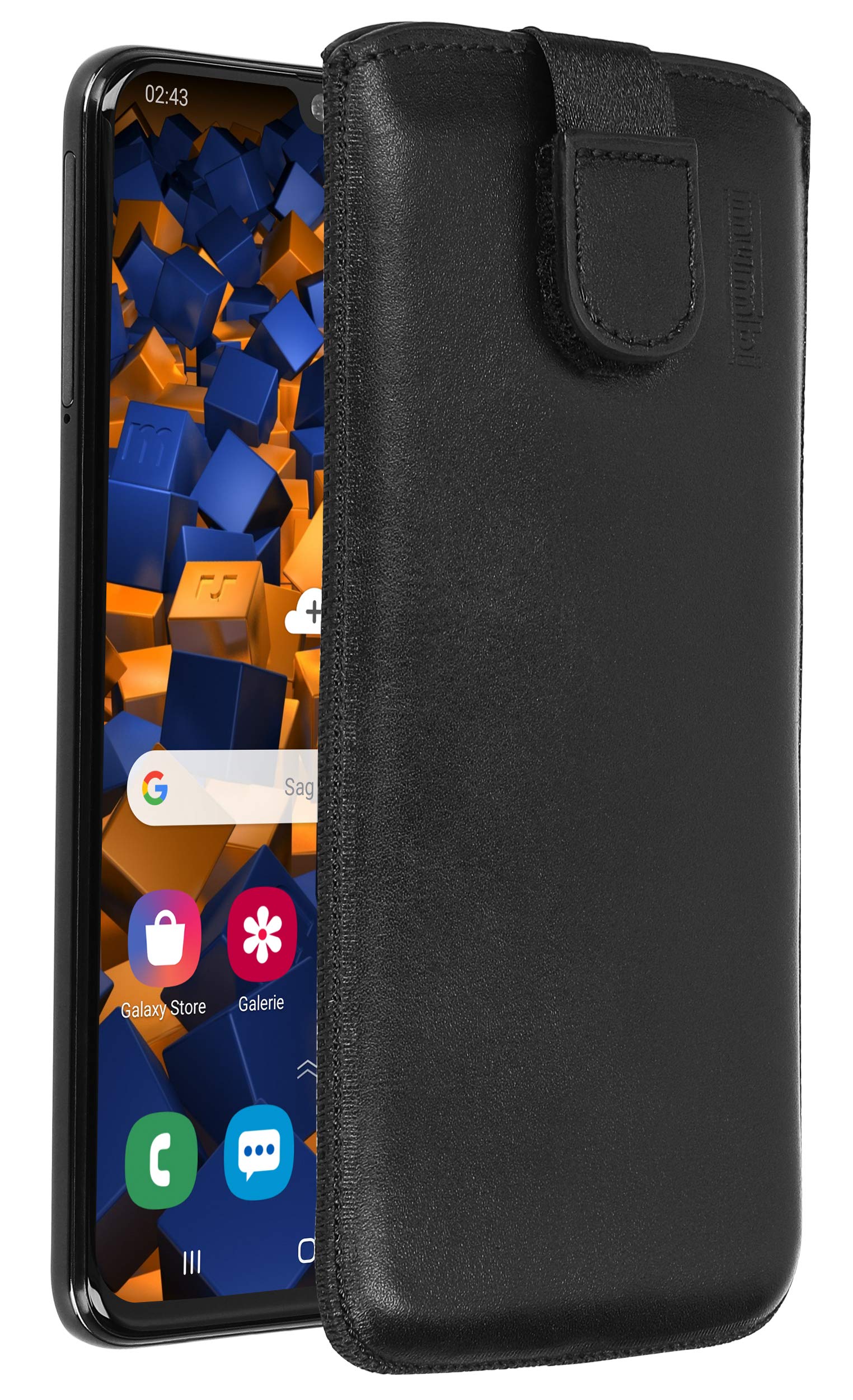 mumbi Genuine Leather Case Compatible with Samsung Galaxy A40 Black