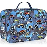 Clastyle Car Insulated Kids Lunch Bag Truck Large Thermal Cooler Bag for Boy Picnic School Lunch Box Tote,Racing Flag