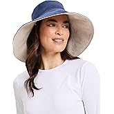 Solbari Women’s Ultra-Wide Cotton Linen Sun Hat UPF 50+, Packable, Adjustable with Ponytail Hole for Travel, Beach & Outdoors