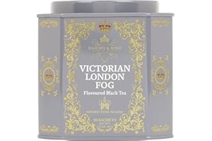 Harney & Sons Victorian London Fog Tea, Black and Oolong Tea with Citrus, Vanilla and Lavender | 30 Sachets, Historic Royal Palaces Collection (Tin Design May Vary)