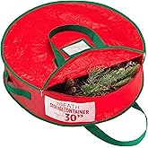 Handy Laundry Christmas Wreath Storage Bag - Durable, Tarp Material, Zipper, Sturdy Carry Handles, Pest Protection - Ideal Home, Garage Organization for Seasonal Holiday Wreath Decorations (30")