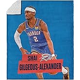 Northwest Oklahoma City Thunder Shai Gilgeous-Alexander NBA Silk Touch Sherpa Throw Blanket 50x60 inches