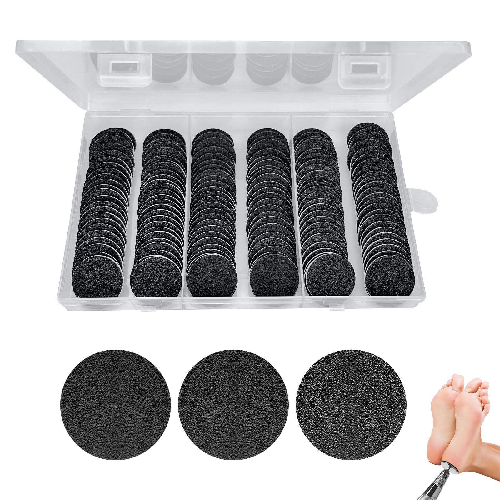 Irenwarl 150pcs Foot Care Sandpaper Hard, Pedicure Tool, Foot Scraper, Sanding Discs, Sandpaper, for Dead Skin, Cracked Heel