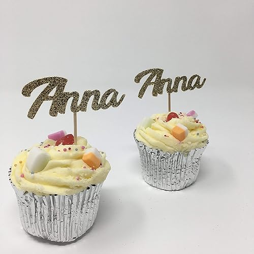 Personalised name cupcake topper. Customised birthday decor. Amazon.co