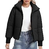 BenBoy Women's Winter Puffer Jacket Short Cropped Padded Baggy Crop Warm Quilted Jackets Short Casual Outerwear Coats
