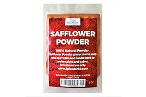 SPLENDOR SANTA BARBARA Splendor Safflower Powder (Carthamus Tinctorius) (4oz) - Add The Beneficial Properties of Safflower to Handmade Soap and Cosmetic Formulations.