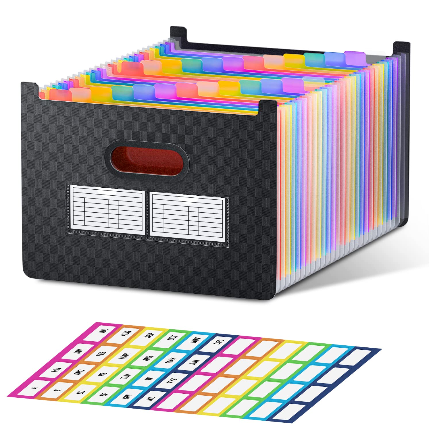 ThinkTex 26 Pockets Expanding File Folder, Upright & Open Top, A-Z Colorful Tabs, Larger Capacity Accordian Folder, for School, Home and Office