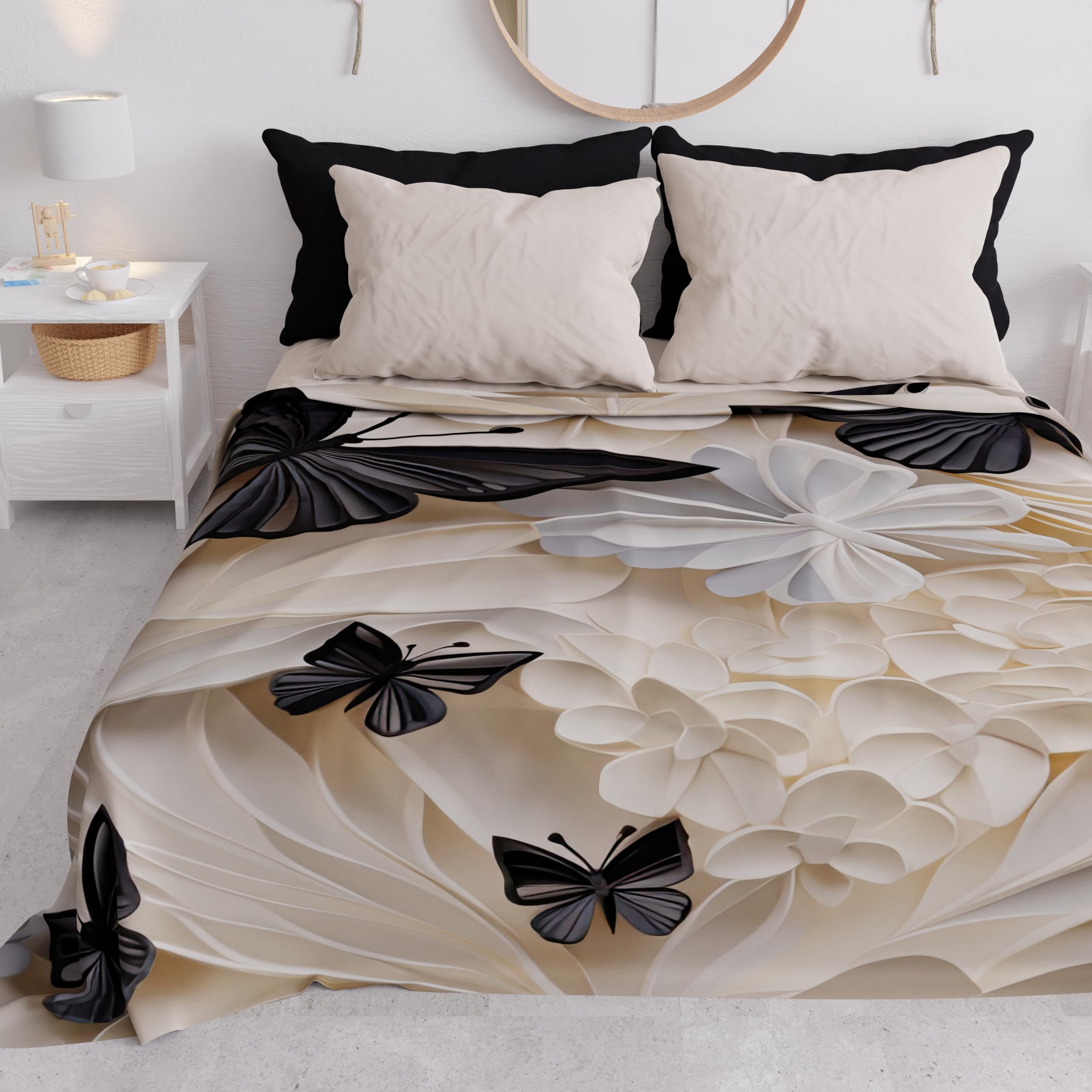 PETTI Artigiani Italiani - Single Bedspread Spring Summer Lightweight Single Blanket, Bed Sheets Bedspread, Mariposa 5 100% Made in Italy