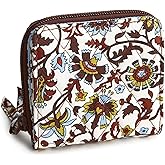 Vera Bradley Women's Premium Cotton Small Zip-Around Wallet, Peacoat, One Size