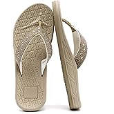 Guyarns Flip Flops Arch Support for Women,Womens Flip Flops with Rhinestone Summer Beach Comfy Thick Slides Sandals