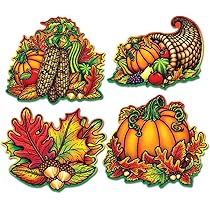 Amazon.com: Beistle 4-Pack Decorative Packaged Thanksgiving Cutouts,  14-Inch : Home & Kitchen