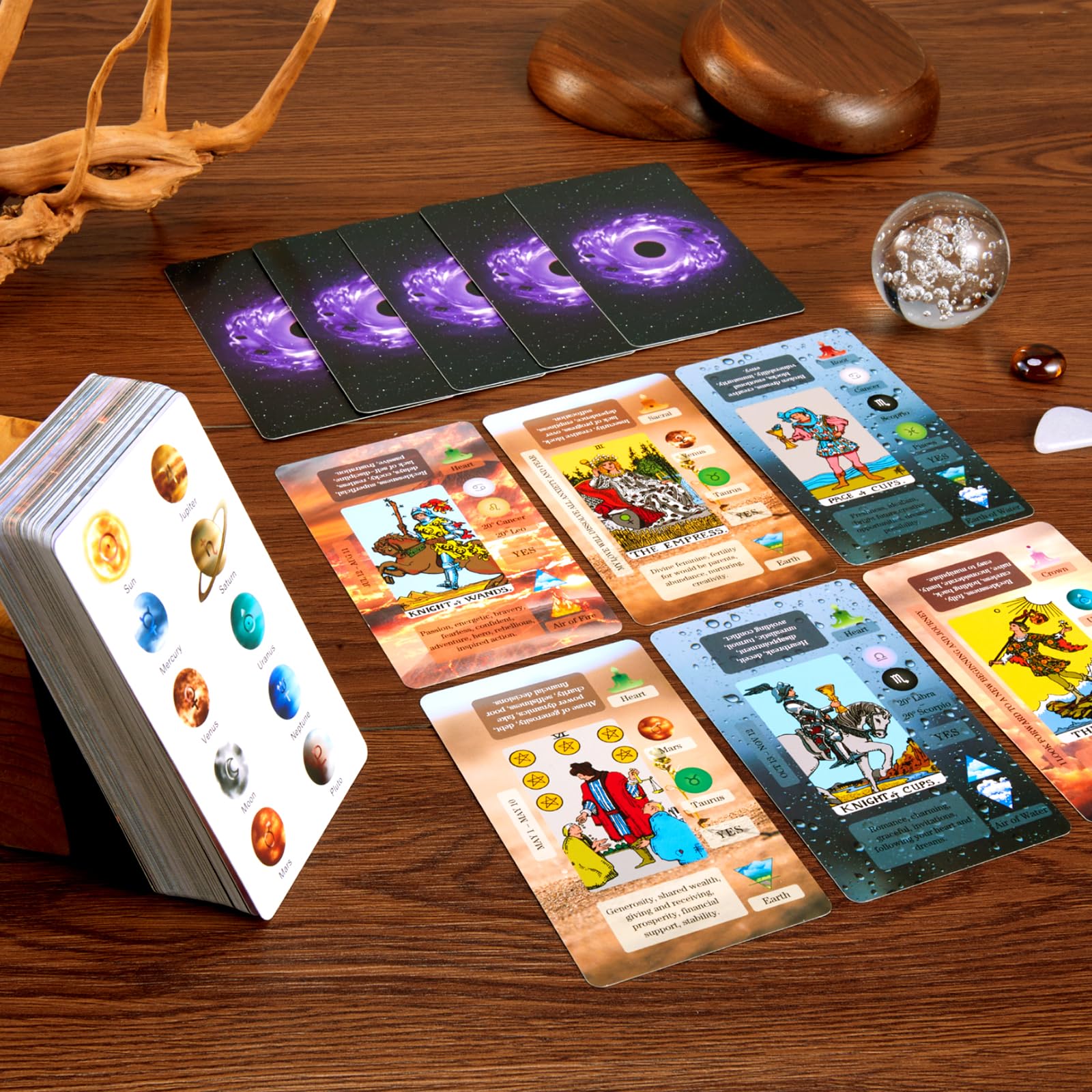 XSYLOHXL Tarot Cards with Meanings on Them for Beginners Classic Learning Training Tarot Deck Set with Message for Reading