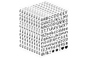 LAJEBZOM 1180 Pcs Letter & Number Stickers – 10 Sheets 0.5 Inch Vinyl Self-Adhesive Small Alphabet Numbers, Perfect for Poster, Bulletin Boards, Windows, Doors, Mailboxes, Crafts, Classroom & Home Decor Black