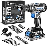 Power Drill Cordless: DEKO PRO Blue Cordless Drill 20V Electric Power Drill Set Tool for Women Drills Cordless with Battery a