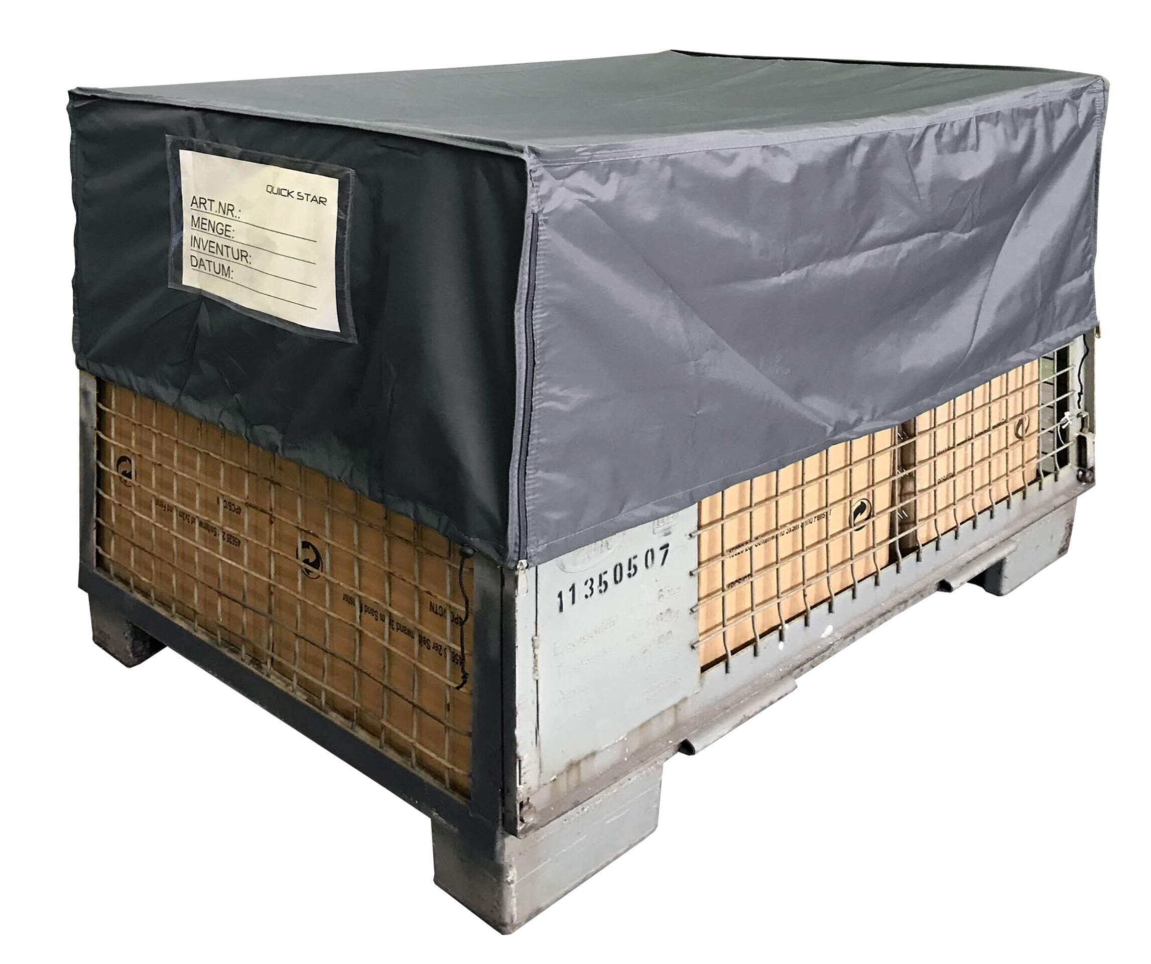 QUICK STAR Crate Cover 125x85x50cm Gray Protective cover shipping bag