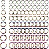 SUNNYCLUE 1 Box 200Pcs 4 Size Stainless Steel Open Jump Rings 6mm Rainbow Jump Ring 5mm Jumprings Metal Connector Rings for Jewelry Making Necklace Bracelet Earrings Keychain Women Adult DIY Crafts
