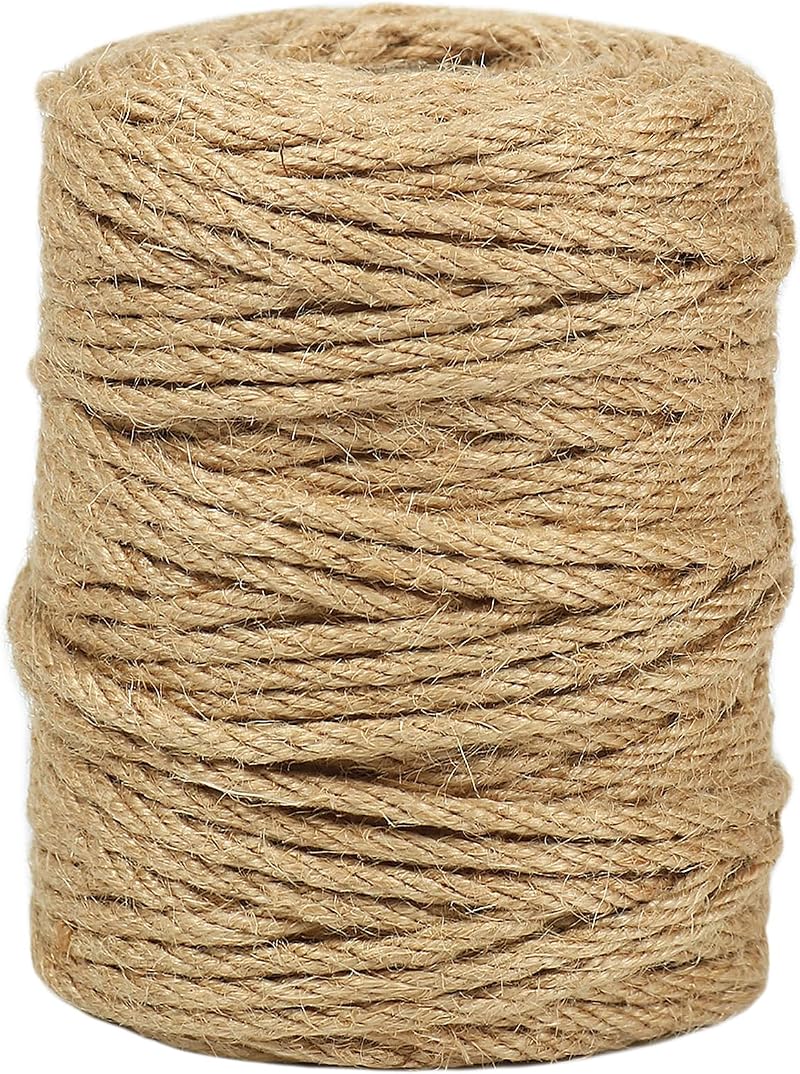 tenn well 4mm Jute Twine 165 Feet Natural Brown Garden Craft Packing String