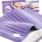 Christmas  Gifts for Women Mom Wife Her, Heating Pad for Back Pain Relief | Electric Heat Pad for Pain Period Cramps Relief with 6 Fast Heat Settings, 4 Timers Auto Off, Dry/Moist, Machine Washable