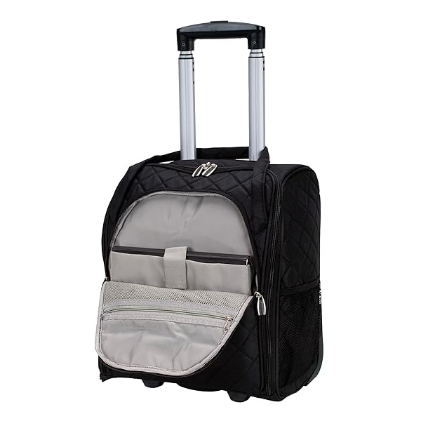 ROCKLAND MELROSE UPRIGHT WHEELED UNDERSEATER CARRY-ON LUGGAGE, BLACK, 15-INCH