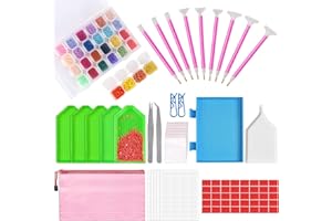 OUTUXED 117pcs 5D DIY Diamond Painting Tools and Accessories Kits with Diamond Embroidery Box and Multiple Sizes Painting Pens for Adults to Make Art Craft