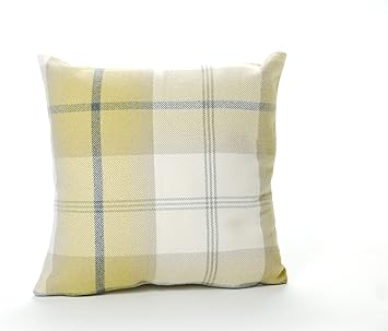 Yellow tartan cushions Clearance