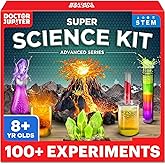 Doctor Jupiter Super Science Kit for Kids Ages 8-12 | Chemistry Set, STEM Toy with 100+ Experiments & Geyser Tube Ideas for Boys & Girls 8+ Years Old | Learning & Educational Projects