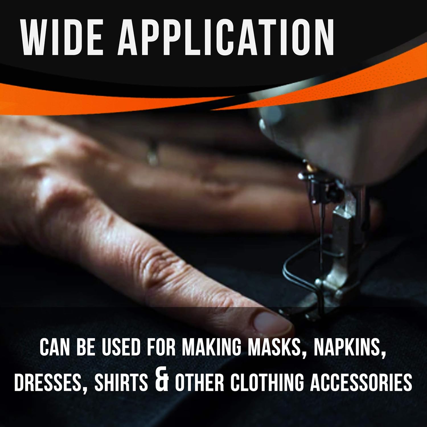 LuxeCollection 100 Pure Cotton Black Cloth Fabric for Sewing