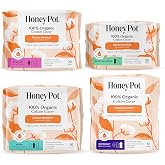 The Honey Pot Company - Pads for Women - Non-Herbal Essentials Bundle - Organic Cotton Cover &amp; Ultra-Absorbent Pulp Core - Sanitary Pads for Women - Feminine Care