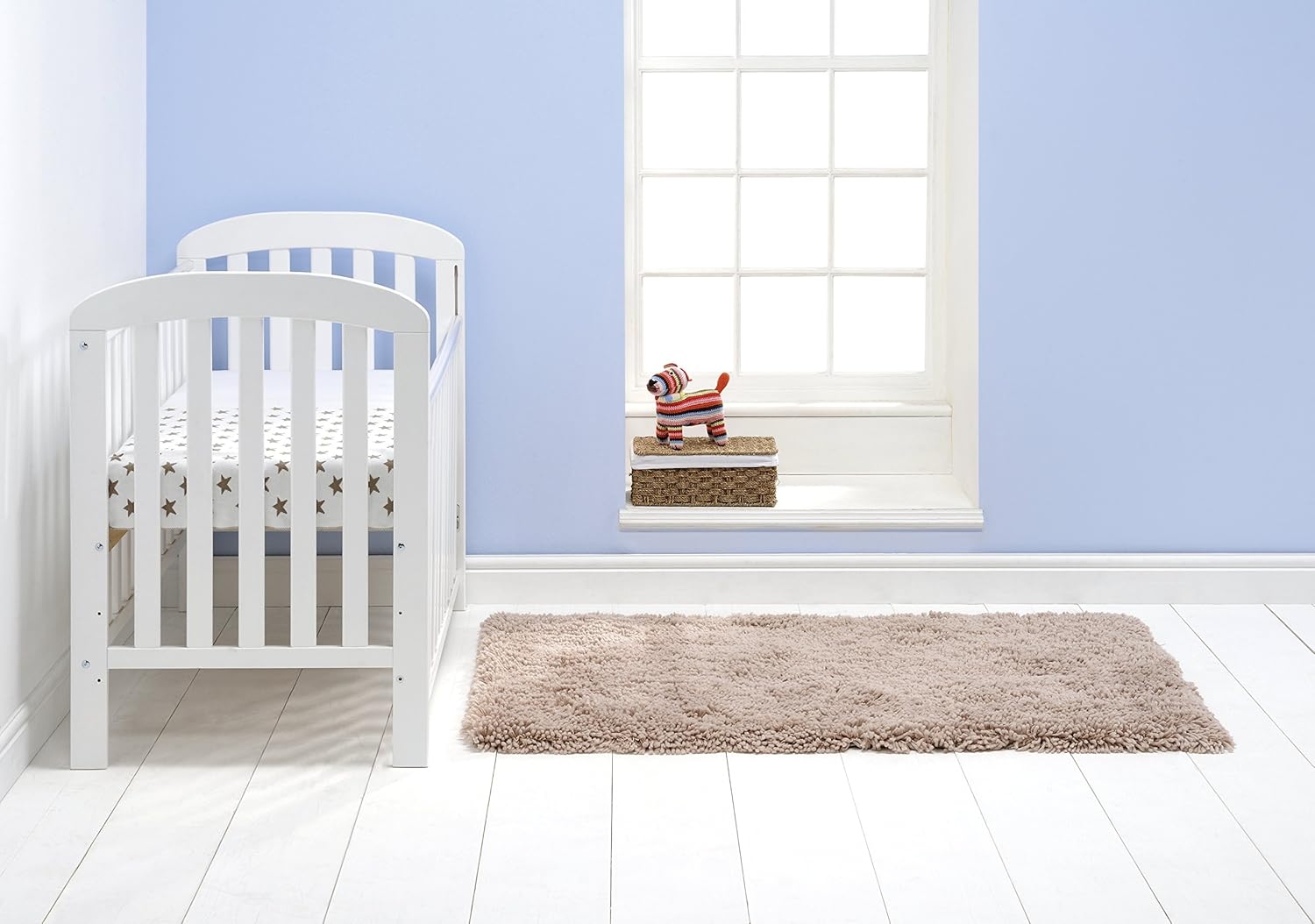 white dropside cot