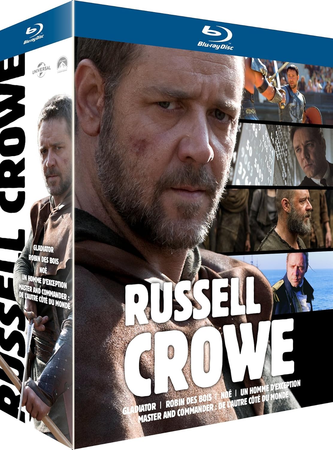 Amazon Com Coffret Russell Crowe Robin Des Bois Gladiator Master Commander Noe Un Homme D Exception Blu Ray Movies Tv