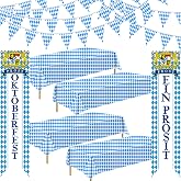 Oktoberfest Decorations Kit for German Beer Festival Theme Party | Includes 4 Table Covers, 1 Pennant Banner and 2 Door Banners for Oktoberfest Party Decorations