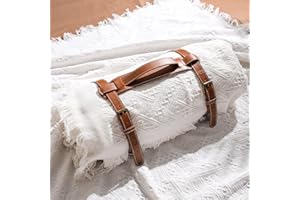 VitalCozy Waterproof Picnic Blankets Outdoor Blanket Foldable 2 in 1 Double Layer Sandproof Beach Mat with Carry Strap for Camping Lawn Park Beach Grass(White)