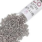 Miyuki Delica Seed Beads – Size 11/0 (1.6 mm), DB0321, Matte Metallic Silver, 7.2 g, Approx. 1440 Beads, Made in Japan
