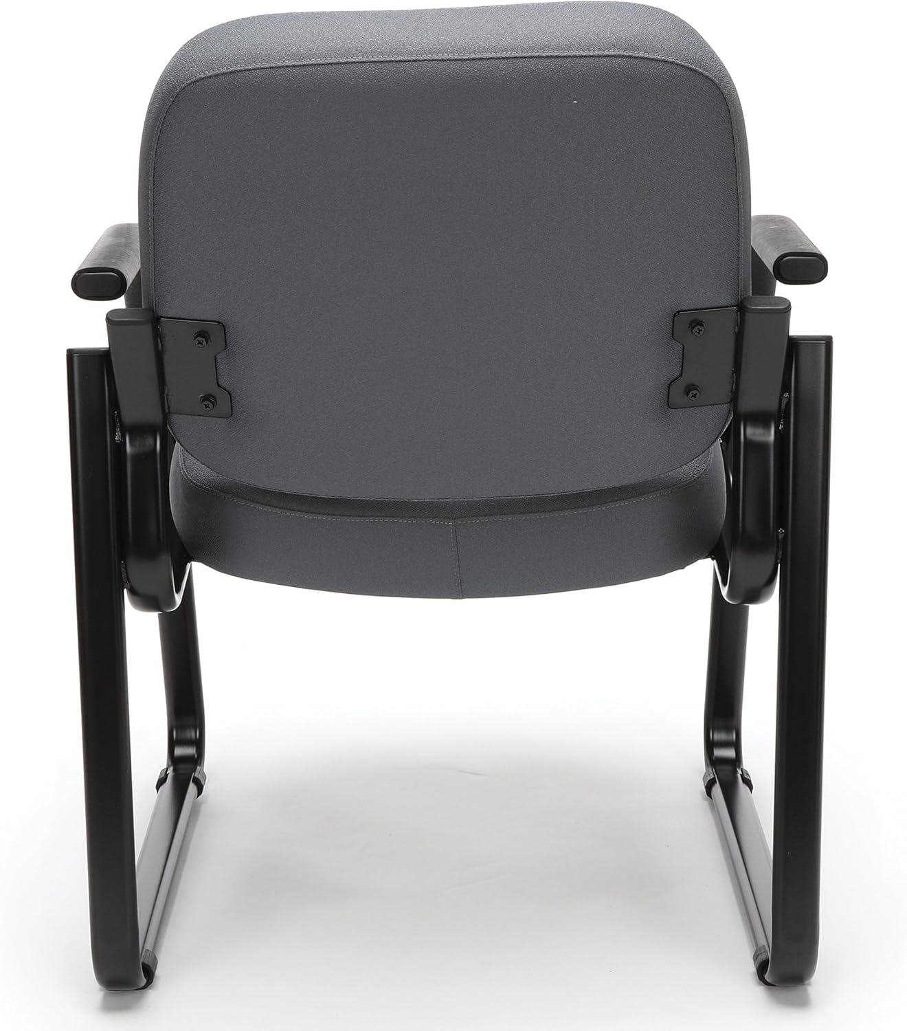 OFM Core Collection Vinyl Guest and Reception Chair with Arms and Extra Thick Cushion, in Charcoal: Furniture & Decor