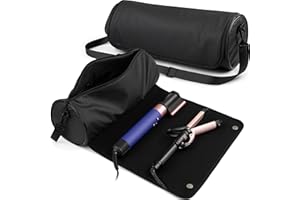 MIUONO Hair Tools Travel Bag, Hair Tool Organizer with Large Heat Resistant Mat, Hair Dryer Curling Iron Travel Case for Flat Irons, Straighteners and Haircare Accessories