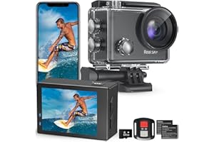 Haiita Speed 10 Action Camera 5K 30FPS Waterproof Camera Underwater 131 FT with EIS, Remote Control Sports Camera 5X Zoom with 64GB SD Card and 2 Battery
