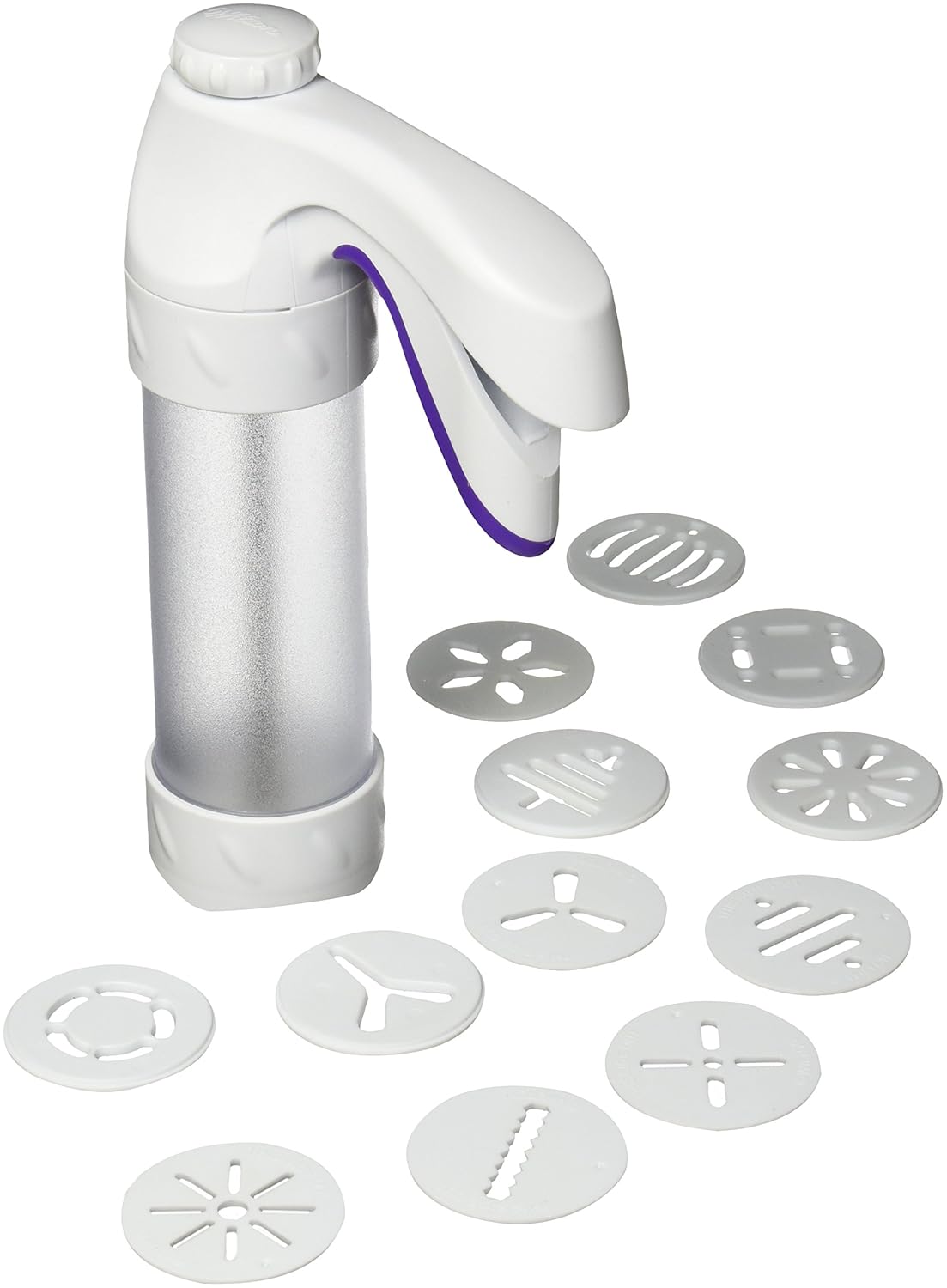 Wilton Cookie Gun with 12 Trafiles, Silver Amazon.co.uk Kitchen & Home