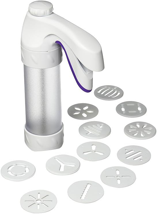 Wilton Cookie Gun with 12 Trafiles, Silver Amazon.co.uk Kitchen & Home