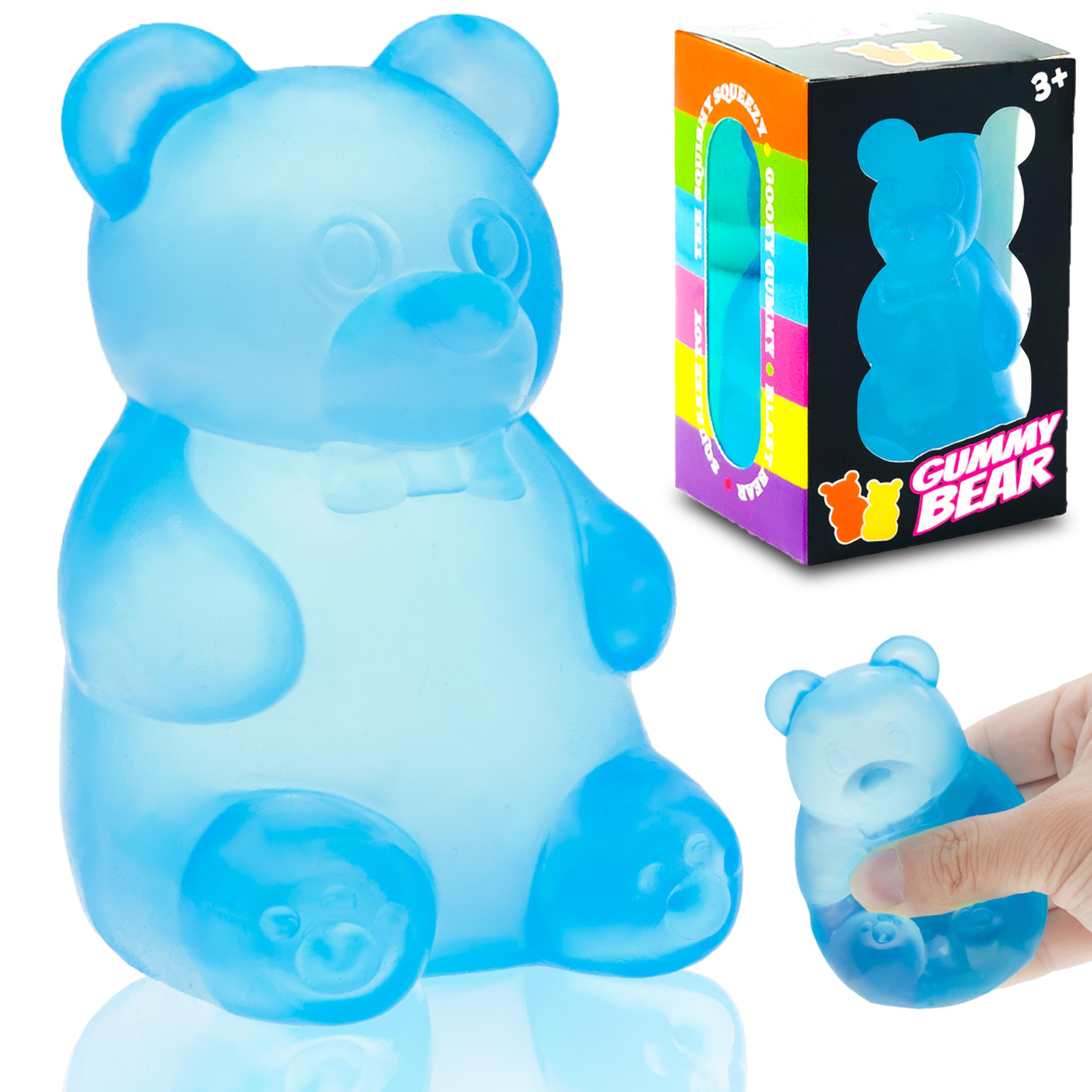 Gummy Bear Toys, Stress Bear Squishy Balls, Sugar Filled Squishy Toys for Kids Stress Relief, High Density Squeeze Balls for Students Calming, Ultra Soft Fidget Toys for Anxiety Relief