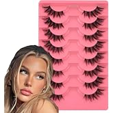 Half Lashes Natural Clear Band Eyelashes 3 4 False Lashes Wispy Fluffy Fox Style Half Eyelashes 8 Pairs Half Fake Eyelashes P