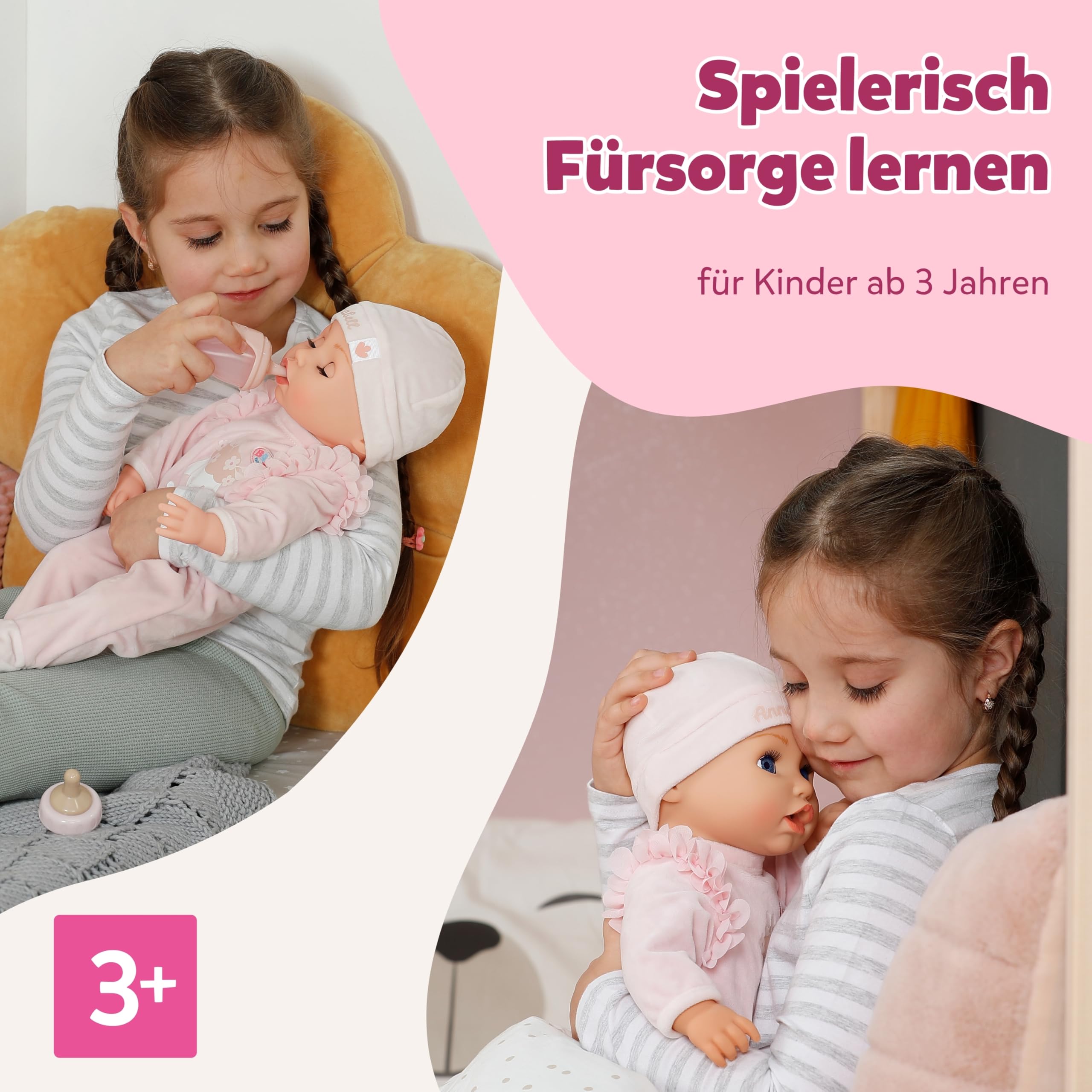 BABY Born Annabell 43 cm - Weiche Babypuppe mit 7 elektronischen Funktionen & Sound - Geeignet für Kinder ab 3 Jahren - Puppe inkl. Zubehör - Benötigt Batterien 6