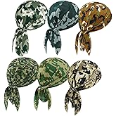 DOCILA 6 Pcs Do Rags Skull Cap for Men Women Helmet Liner Head Wrap Motorcycle Bandana All Seasons Cycling Durags Beanie