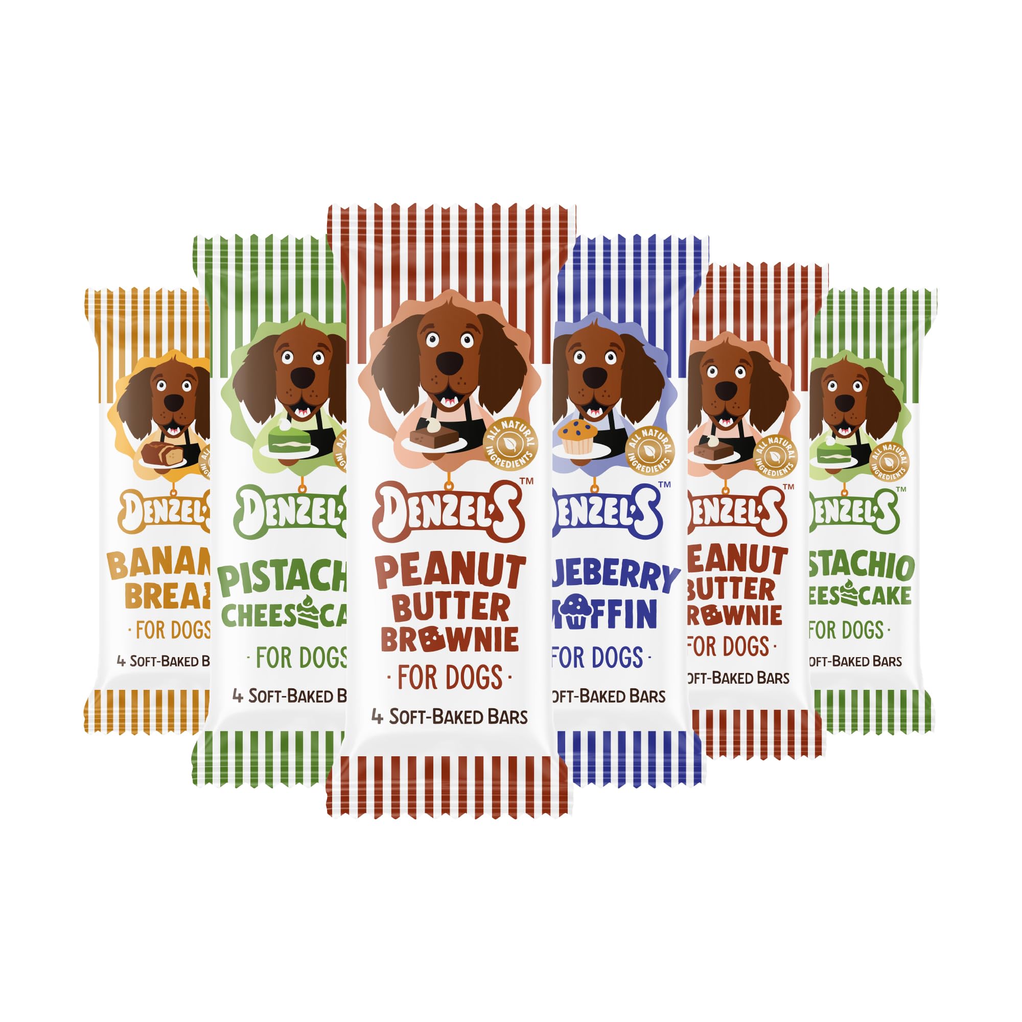 Denzel's All Natural Dog Treats - Soft Baked Bars - Variety Pack (6 x 60g) — image 1