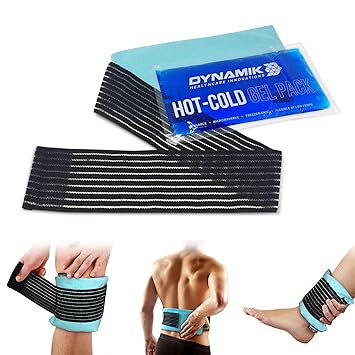 Warm- und Kalt-Kompresse mit Kompressionsmanschette für Rücken/Knie-Schulter-Knöchelverletzungen - Wiederverwendbar - Größe L