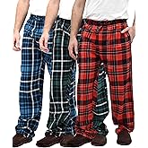 Andrew Scott Men's 3 Pack Cotton Flannel Fleece Brush Pajama Sleep & Lounge Pants