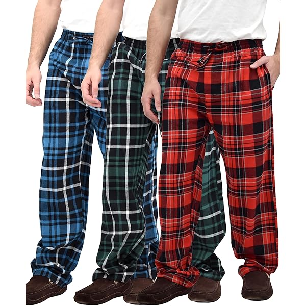 Andrew Scott Men's 2 Pack Super Soft Woven Pajama & Sleep Long