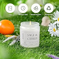 Sage &Citrus Scented Candles, Aromatherapy Jar