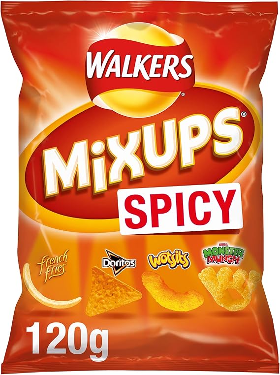 Walkers Crisps Mix Ups Spicy Flavour Sharing Snacks, 120 g Amazon.co